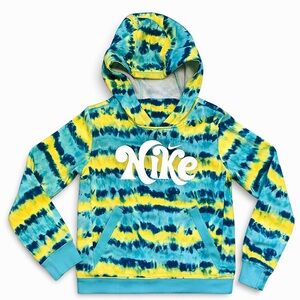 Nike Sportswear Club Fleece Tie Dye Hoodie Youth Small Logo Pullover Sweatshirt